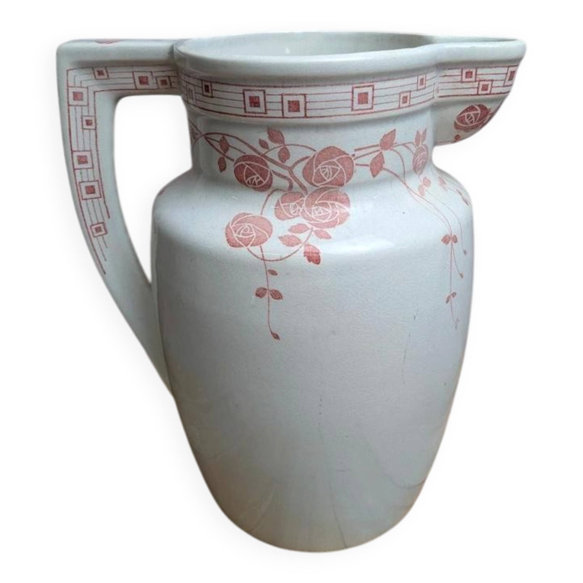 Old ironstone jug from Creil and Montereau, Rosen model.