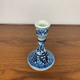 Blue & white floral candle holder by OUD, Delft, 1930/60