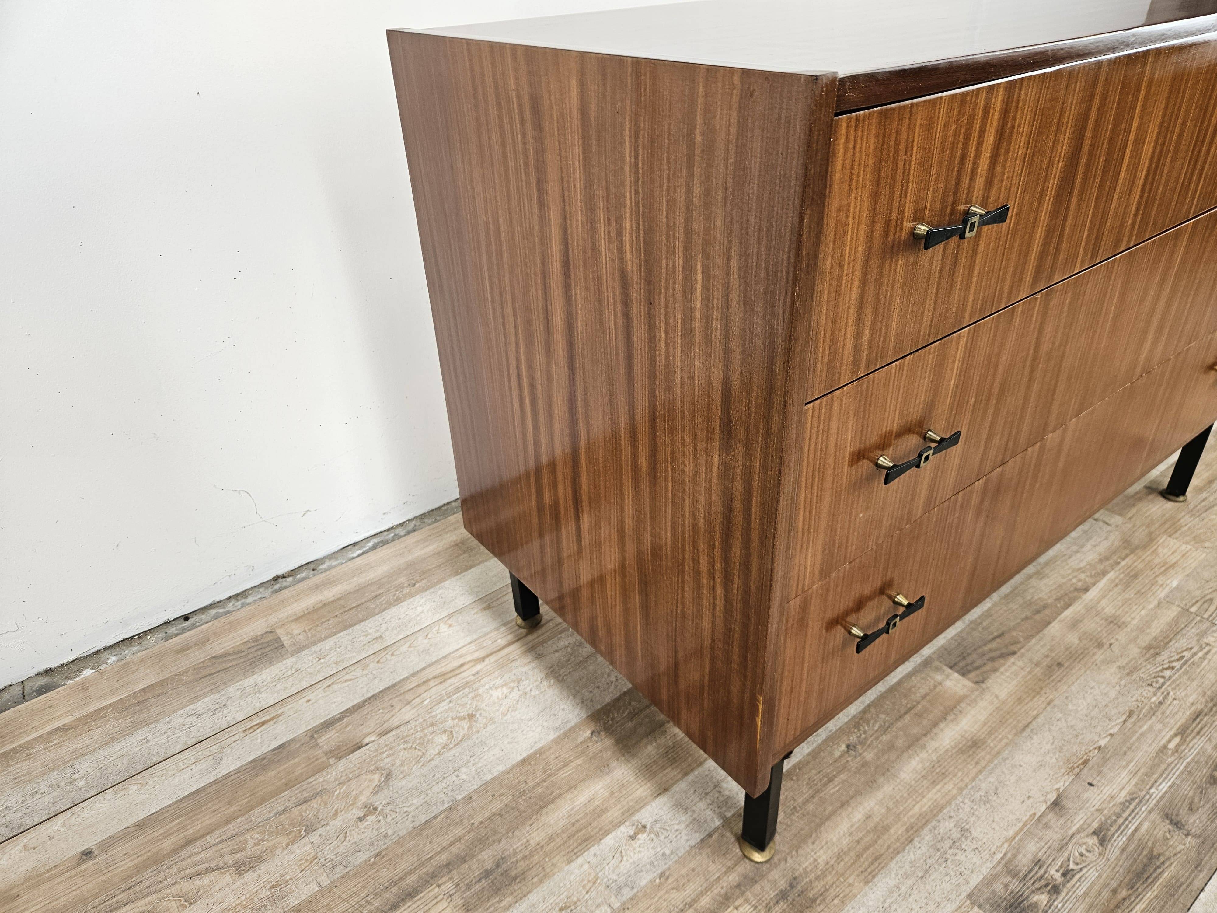 1960s teak three-drawer chest of drawers