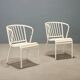 Vintage white enamel metal chairs, Italian design, 1970s-1980s.