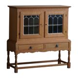 20th-century solid oak display cabinet with a glass front, by a Danish cabinetmaker.
