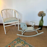 Vintage wooden rocking horse in its patina