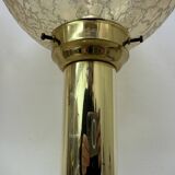 Set of 2 large globe table lamp glass and brass