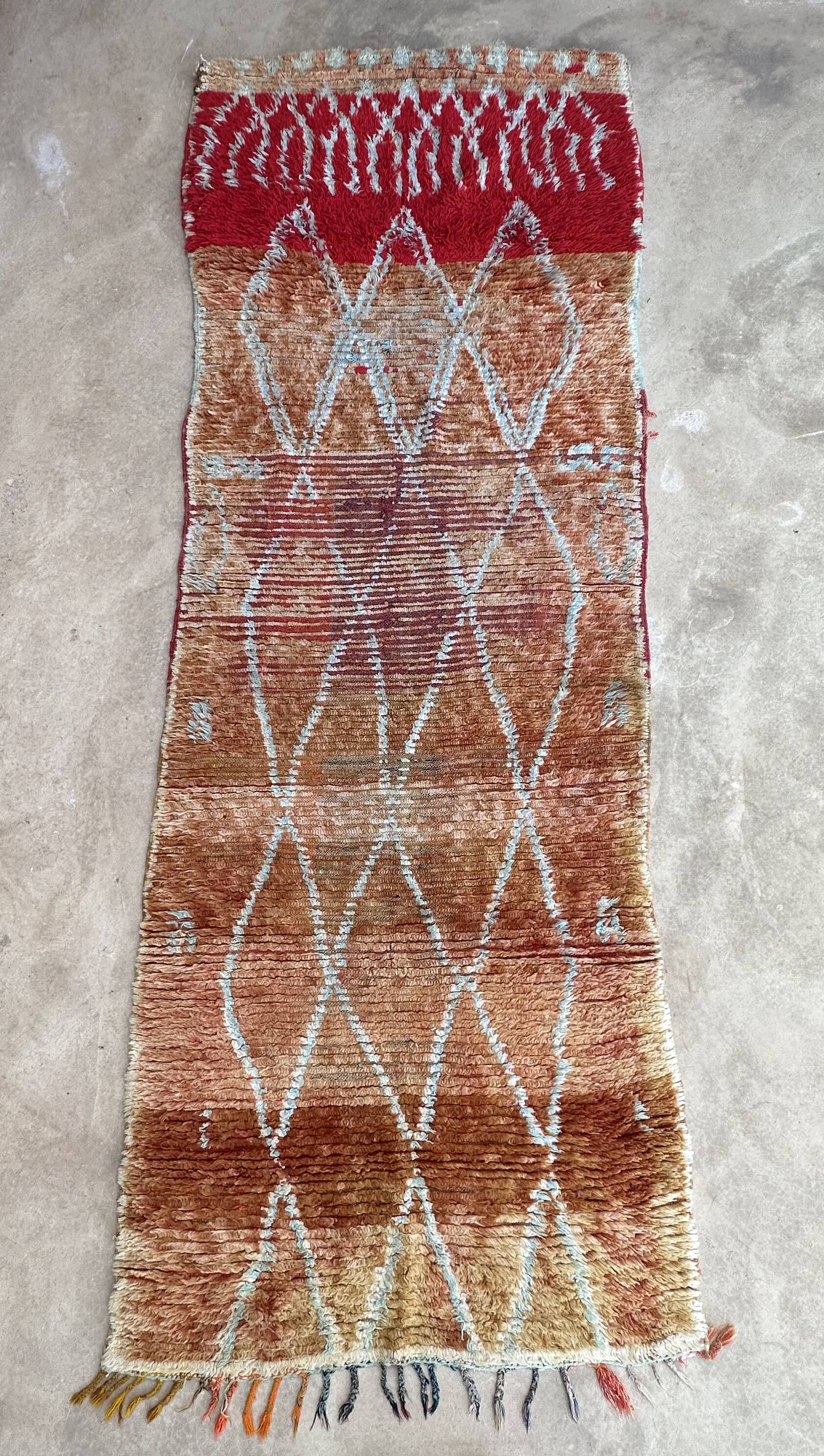 Colorful Boujad Moroccan rug - 98 x 300 cm