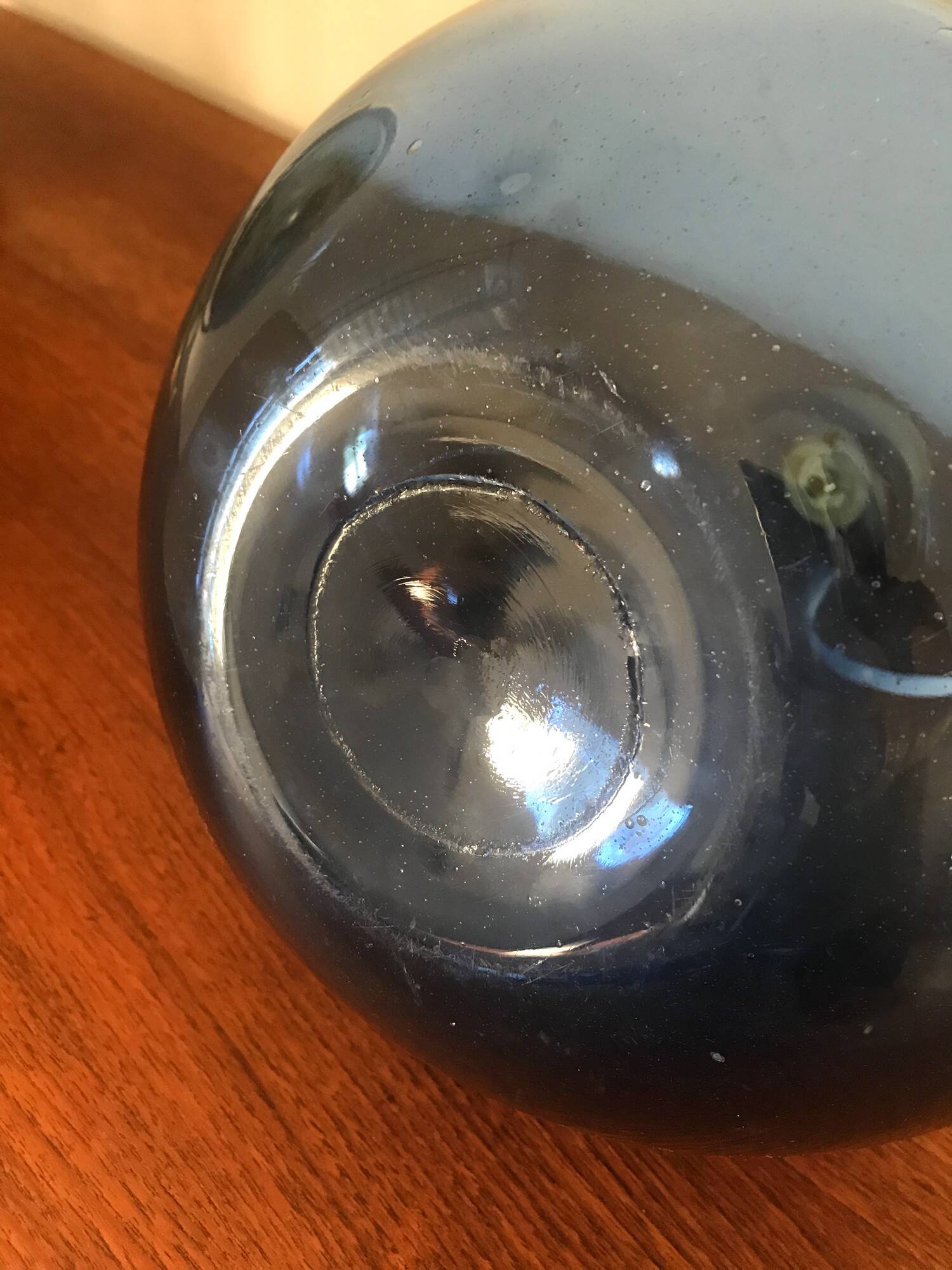 Vintage blown glass lamp from the 70s