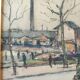 André Duculty (1912-1990) Watercolor on paper "Stoven, industrial zone" Signed lower right and