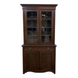 Early 20th century English two-section mahogany bookcase