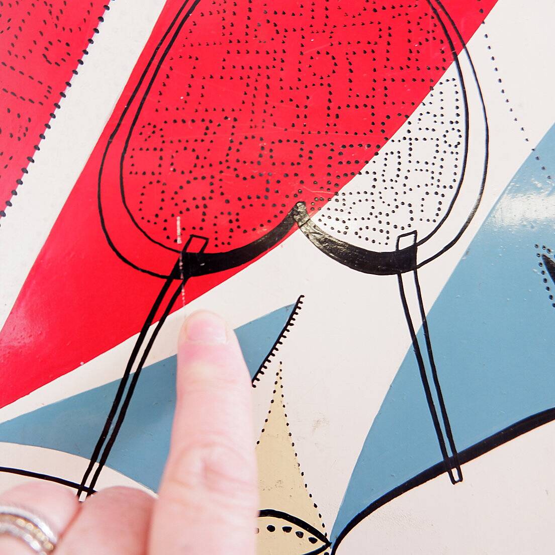 Mid-Century "Lady of Hearts" coffee table - 1950s