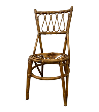 Chaise en rotin vintage