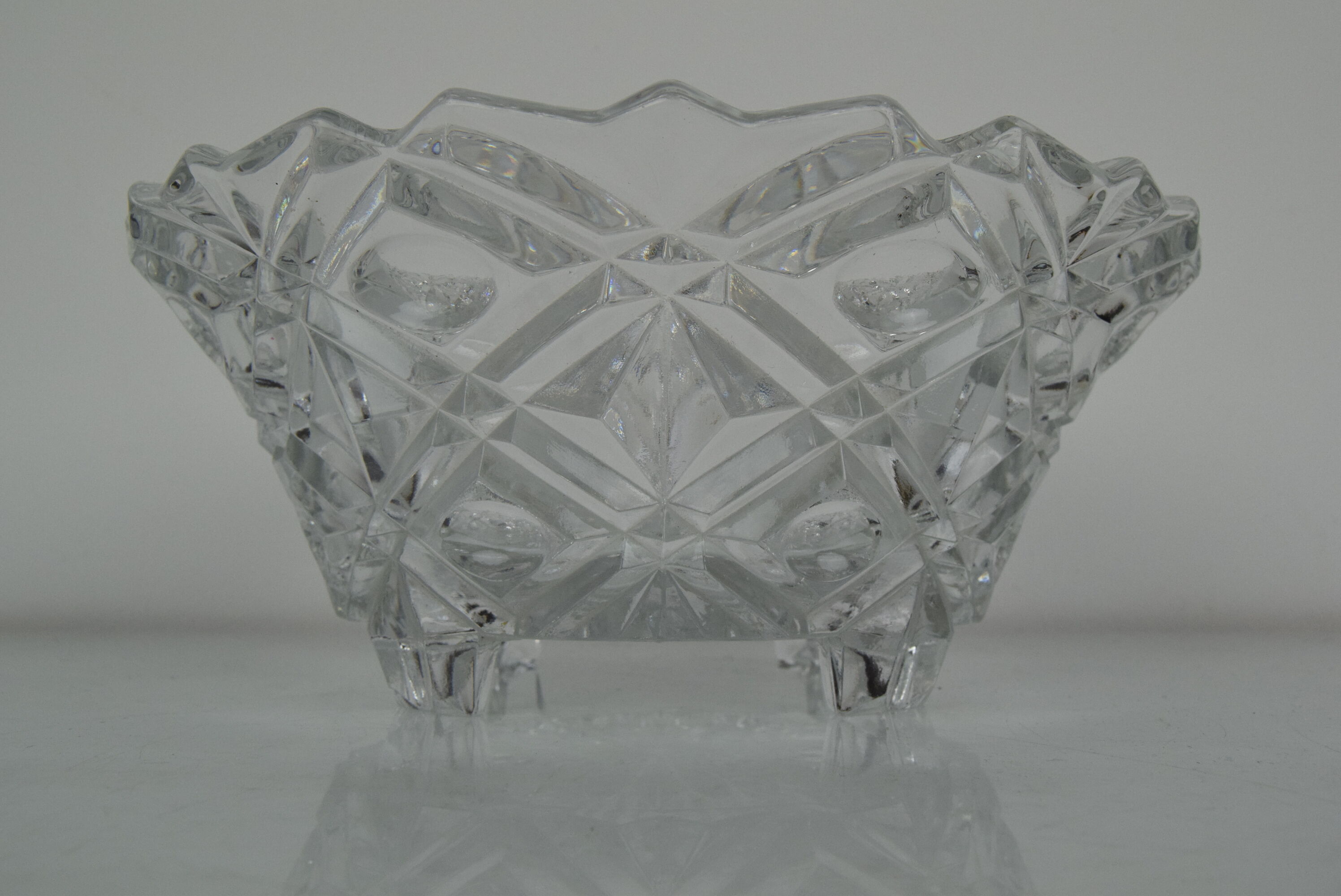 Mid-century Crystal Glass Bowl,1960's.
