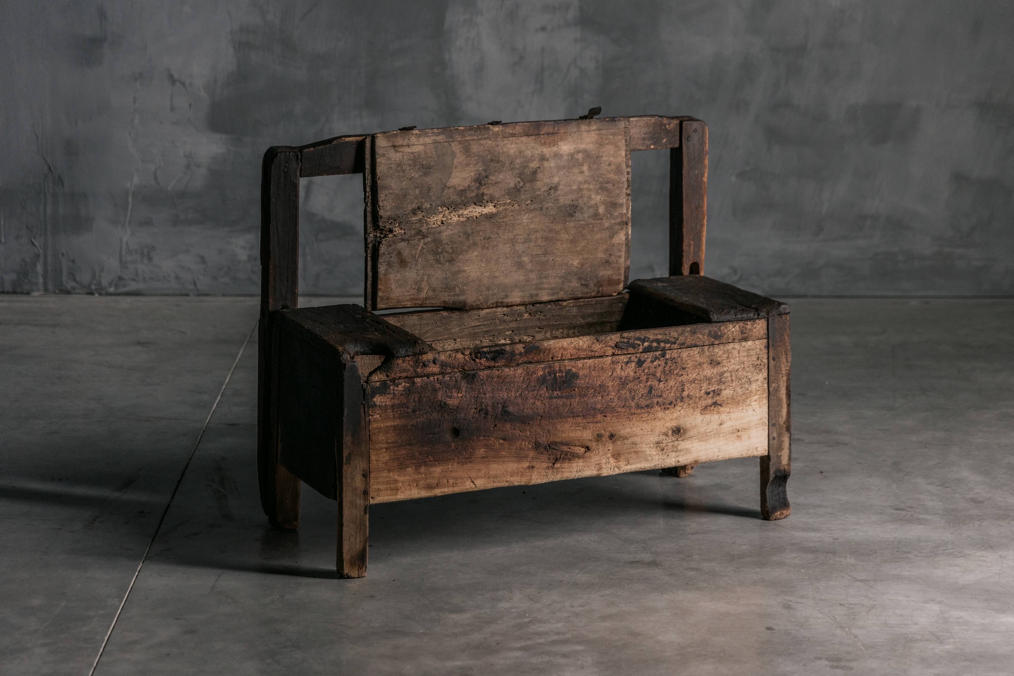 Primitive Wabi Sabi Chest Bench, France, 19th Century