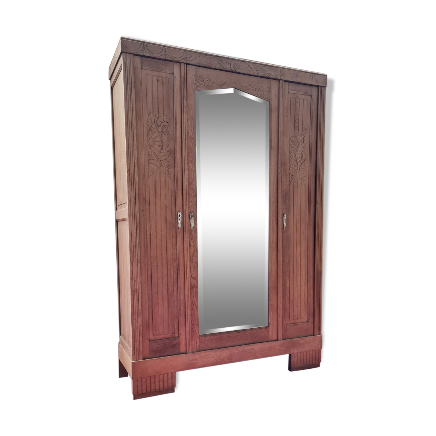 Art deco wardrobe in light oak