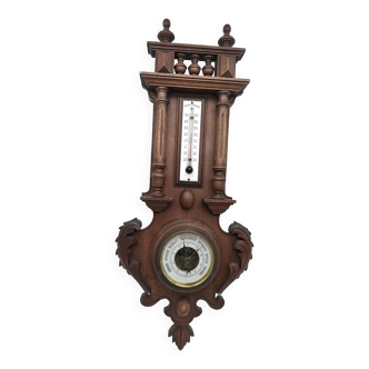 Henri II style thermometer barometer.