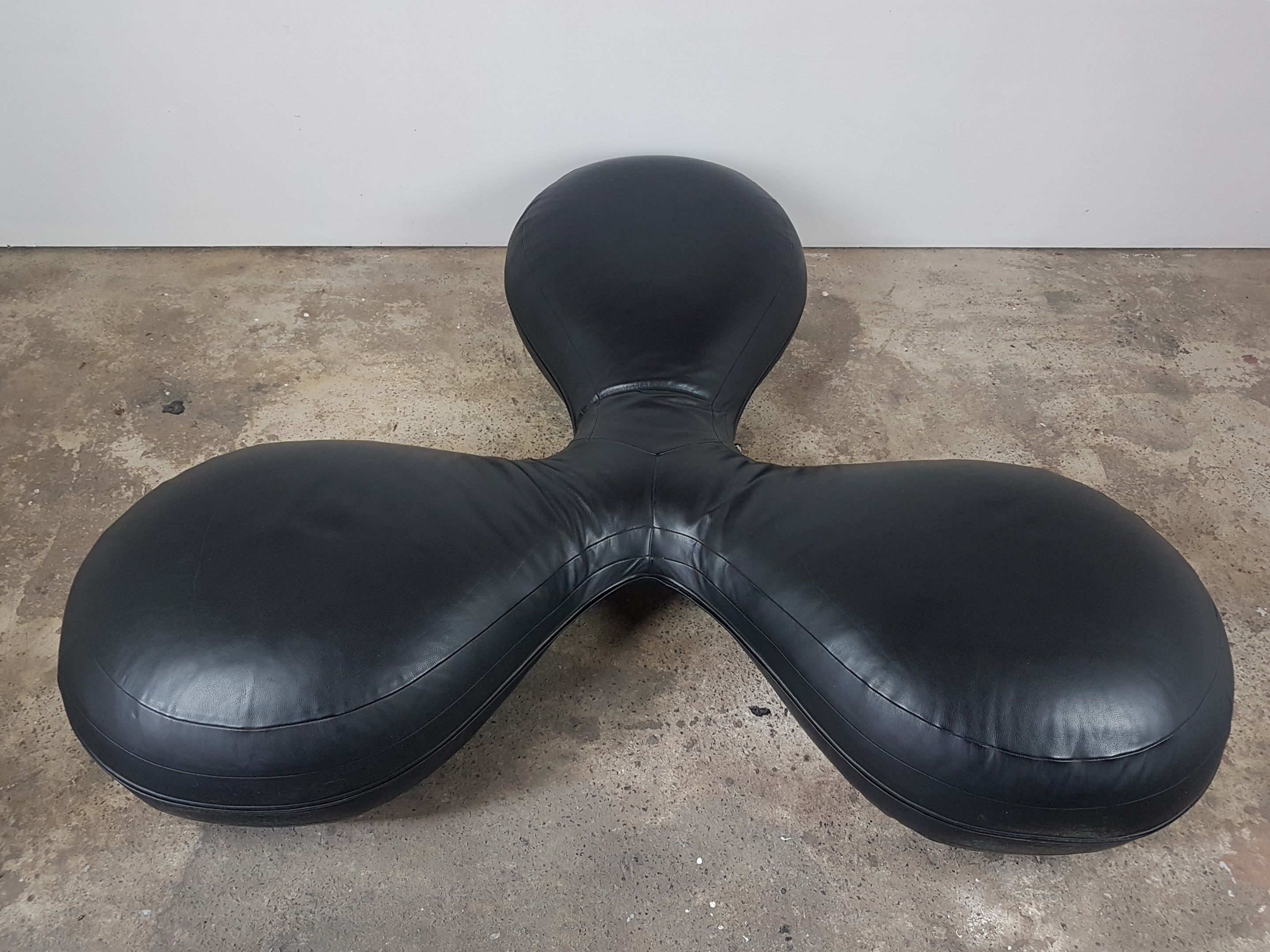 Leather pouf by Lowie Vermeersch and Design Agency KVD for Durlet