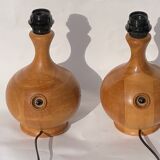 Paire de lampes de table en teck par Dyrlund, Danemark 1960s-1970s
