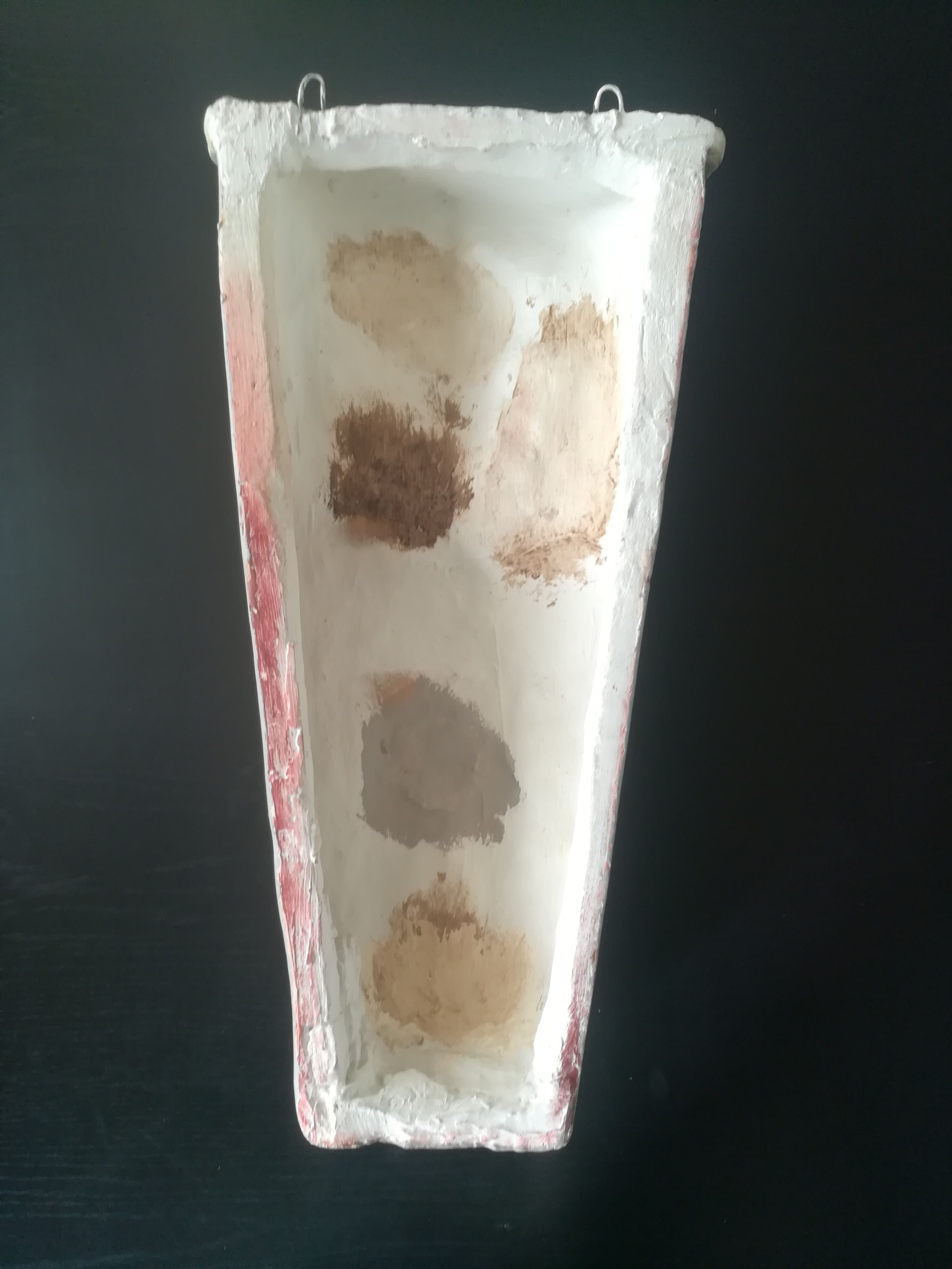 Patinated plaster wall cariatide console