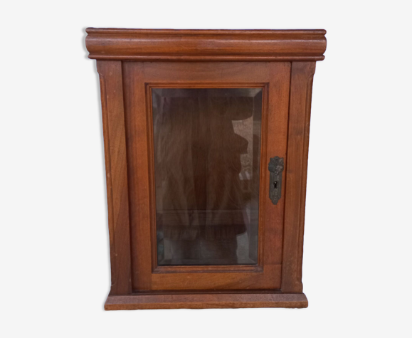 Chevet vitrine bois verre