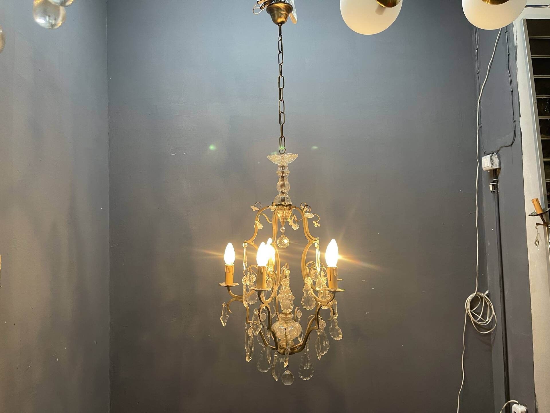 Vintage Italian Crystal Chandelier, 1940s