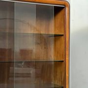 1940's Italian cabinet credenza bar display with glass door art deco style