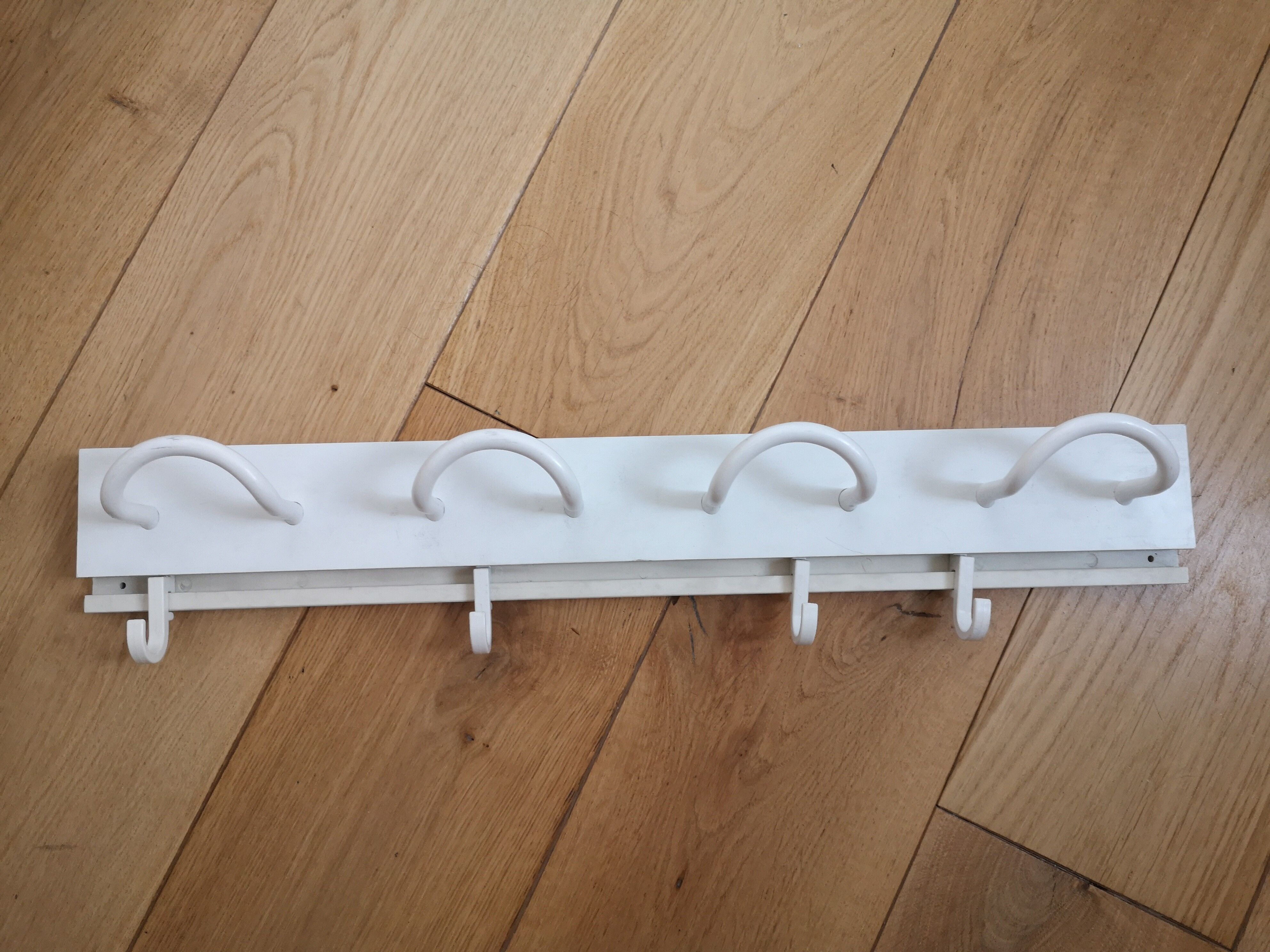 Large patère Kartell made in Italy vintage white plastic