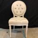 Louis xvi medallion style chairs patinated wood & beige updaped fabric