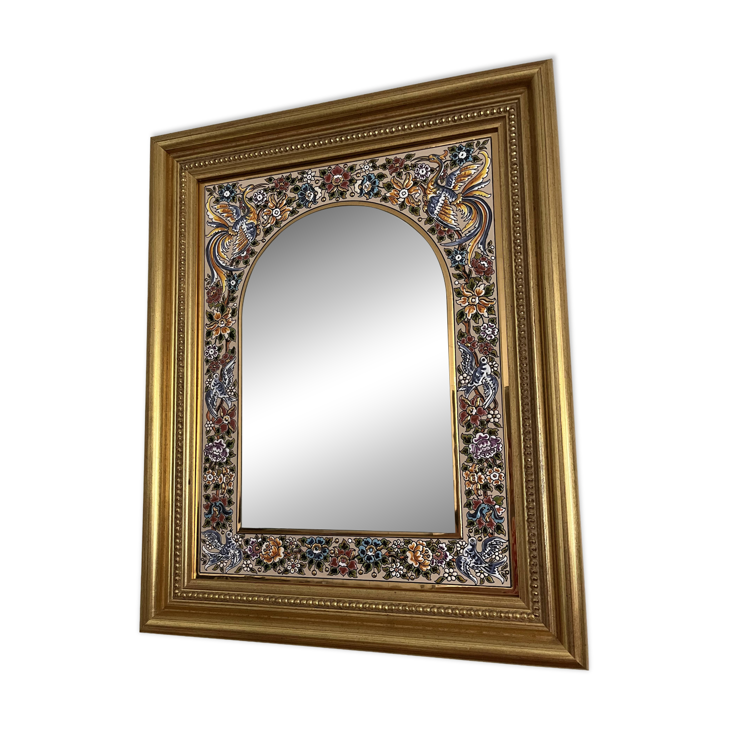 Miroir Andalou en céramique émaillée (cuerda seca)