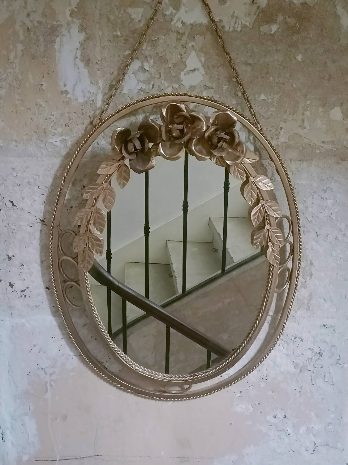 Vintage gold floral mirror