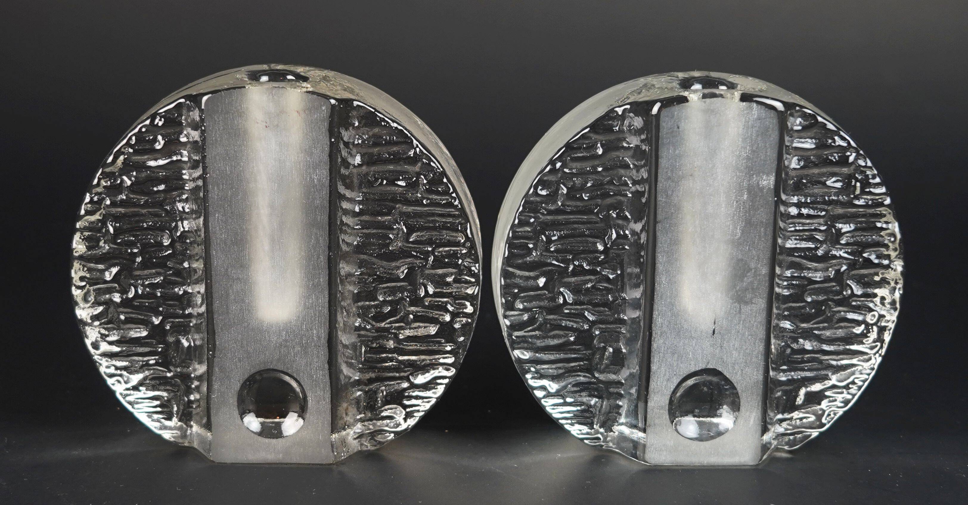 set of 3 round solifleur BLOCK VASES walther glas 60s 70s op art