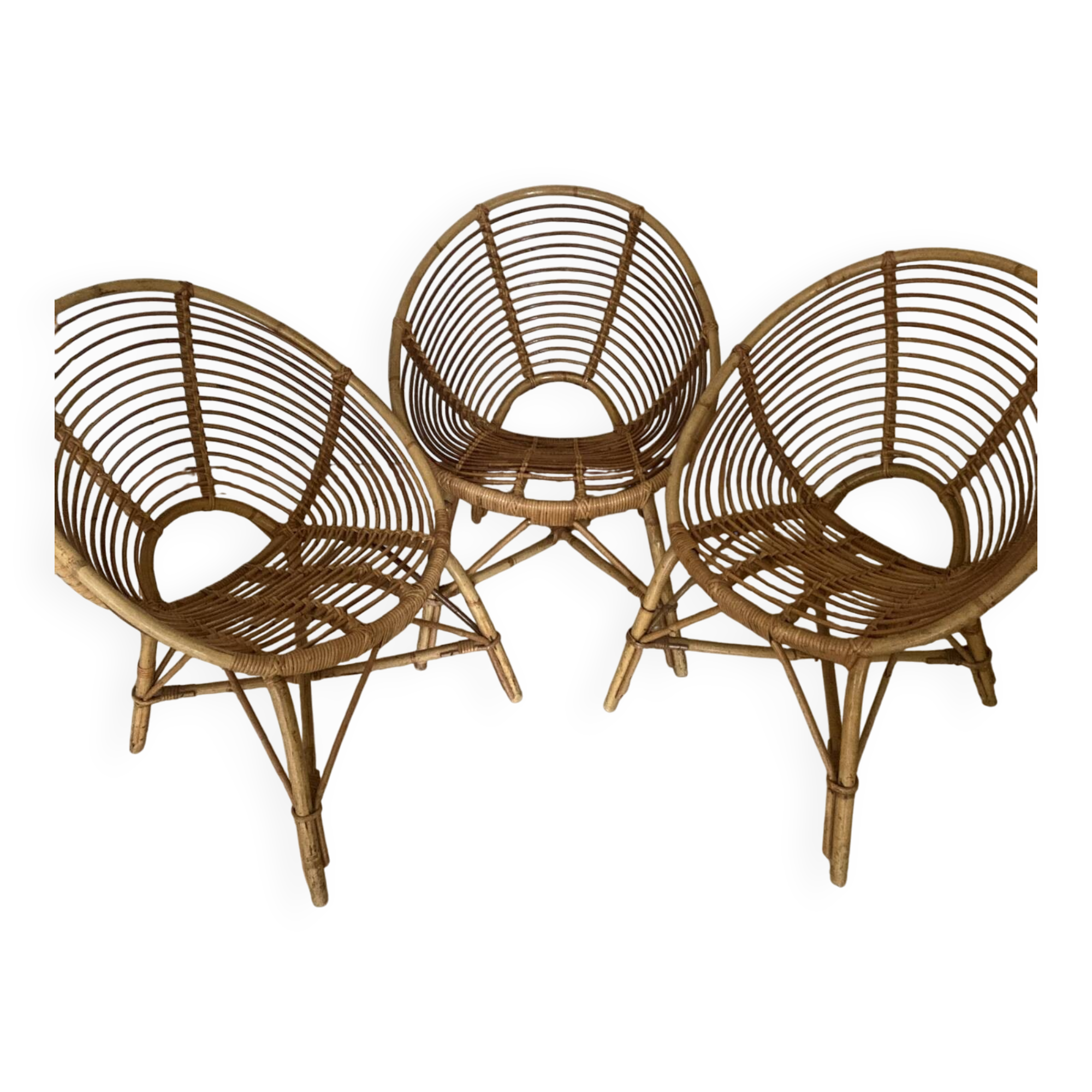 Vintage rattan shell chairs
