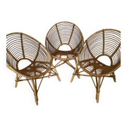 Vintage rattan shell chairs