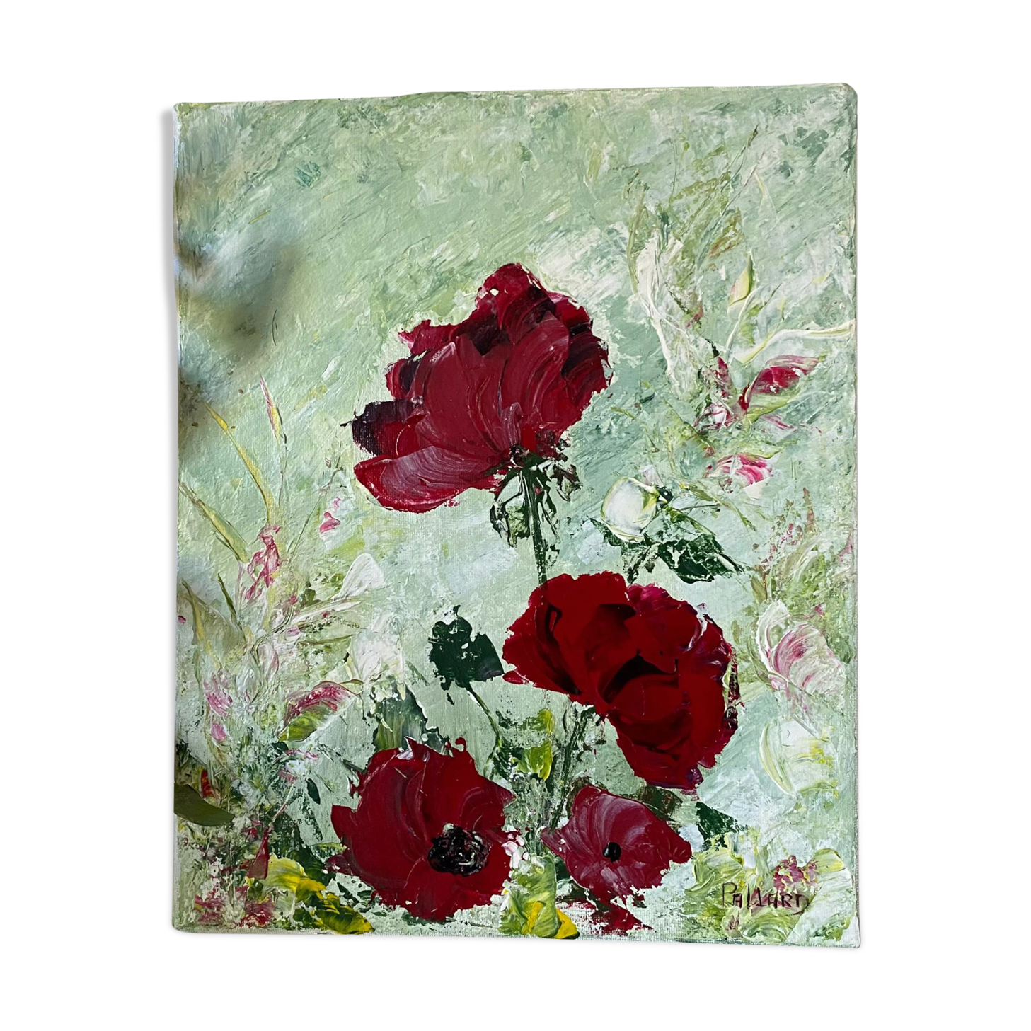 Oil on canvas flowers