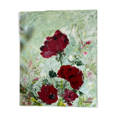 Oil on canvas flowers