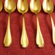 Service 11 spoons mocha gold metal Christofle Alfénide model Pompadour