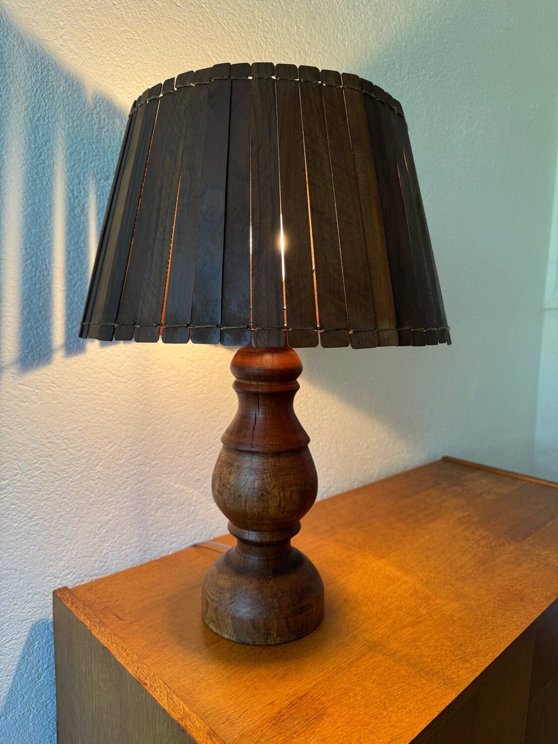 Large teak lamp from the 60s