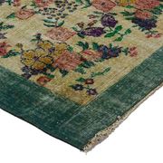 Vintage Turkish Carpet Floral Beige Green 194 x 109 cm