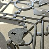 Table set + 4 artisanal chairs – unique piece in metal