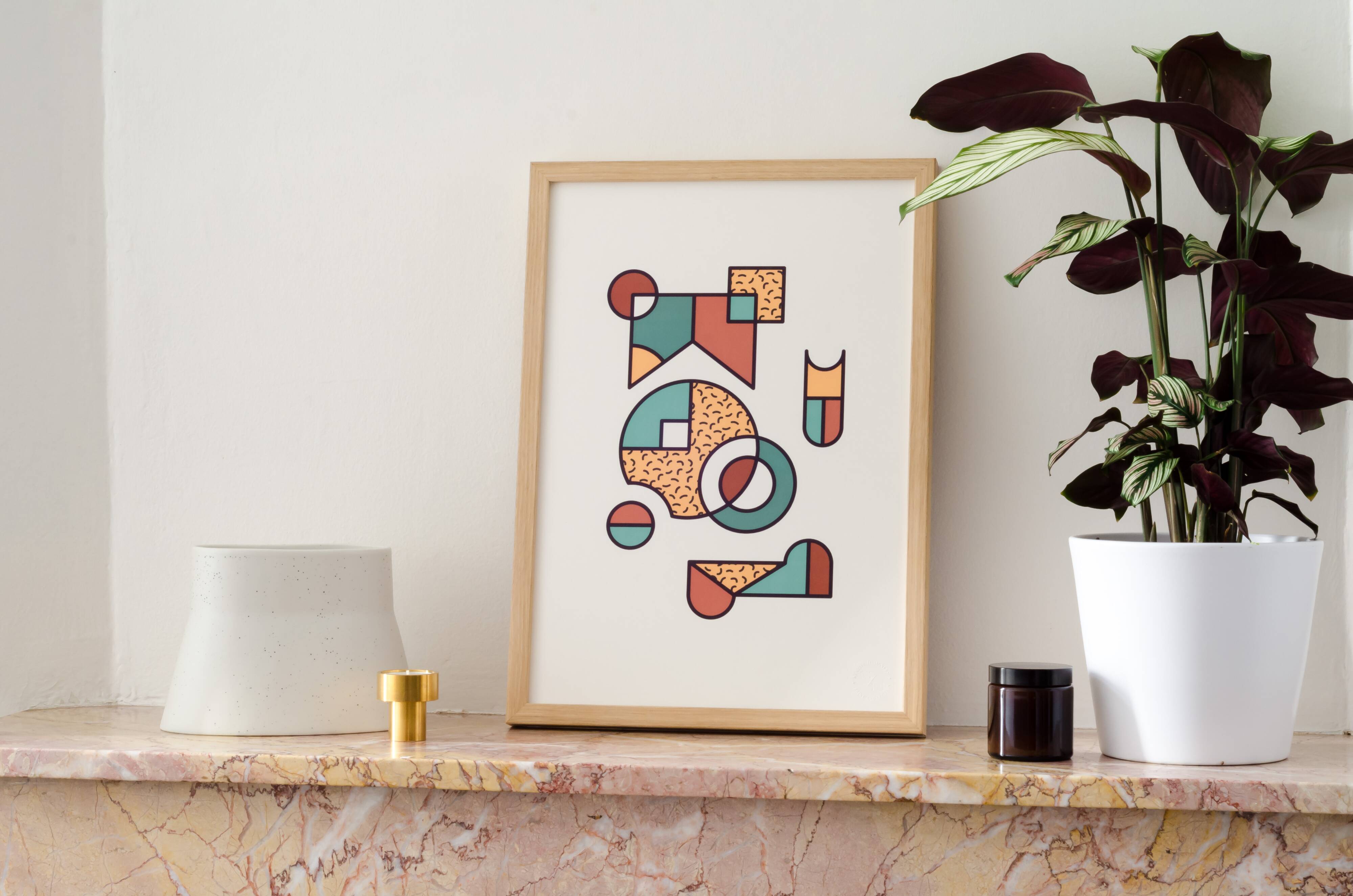 Illustration - Abstract geometric graphic colorful A3 poster numbered #006