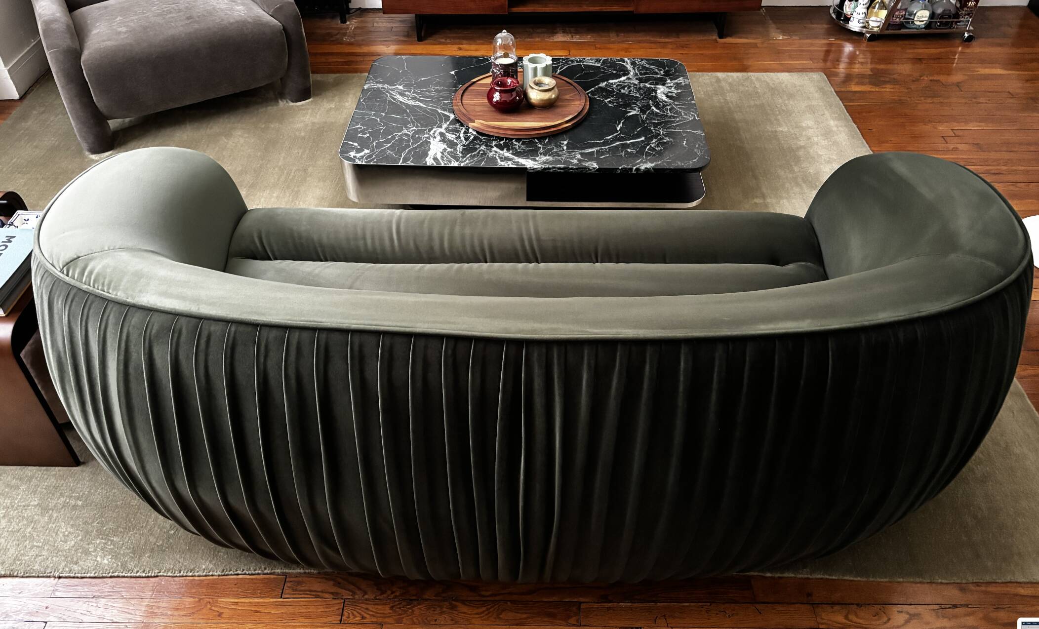 Emet three seater sofa, velvet deep soho home