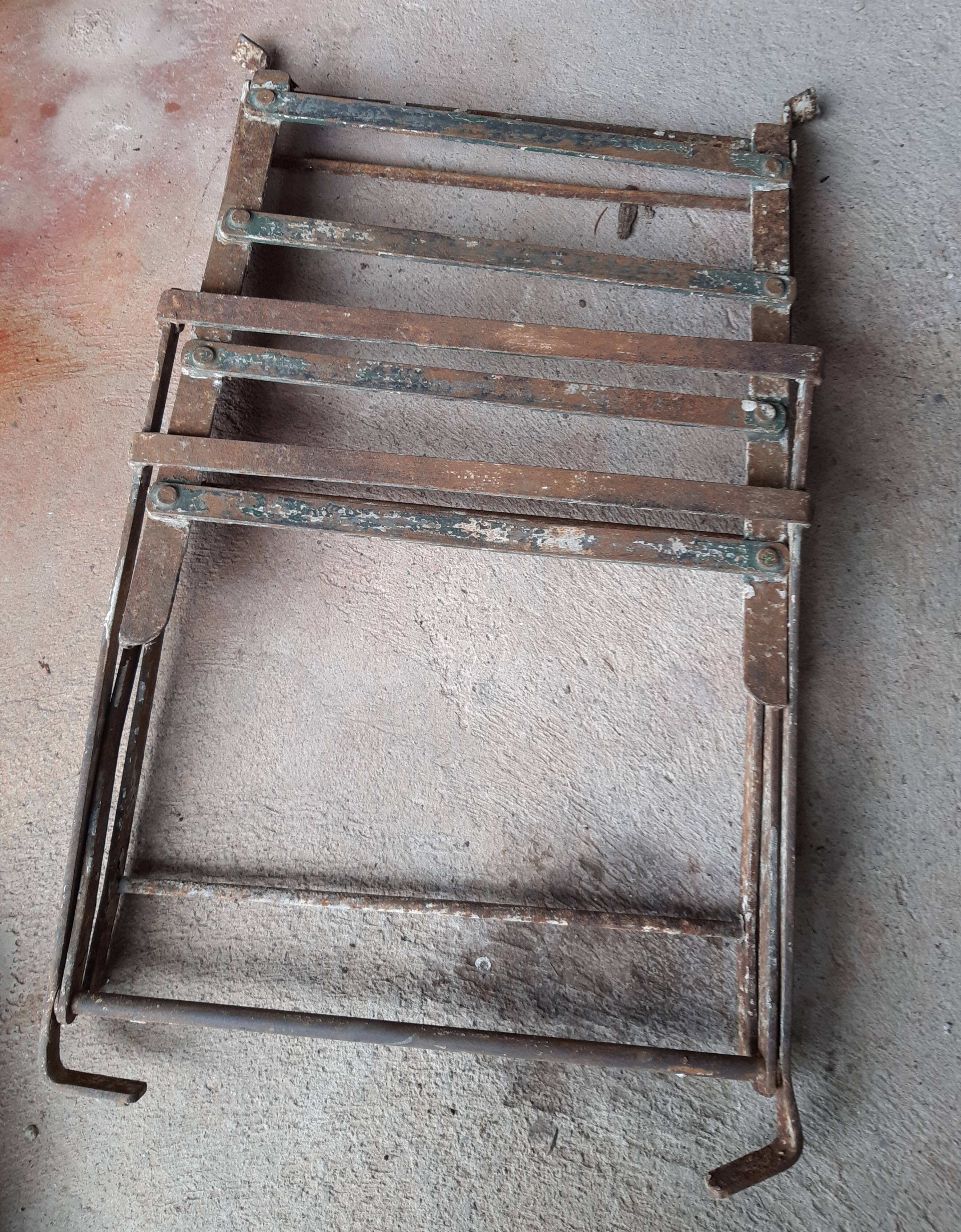 Pair of children's garden chairs, folding, all metal, retro 50s