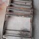 Pair of children's garden chairs, folding, all metal, retro 50s