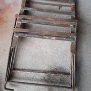 Pair of children's garden chairs, folding, all metal, retro 50s