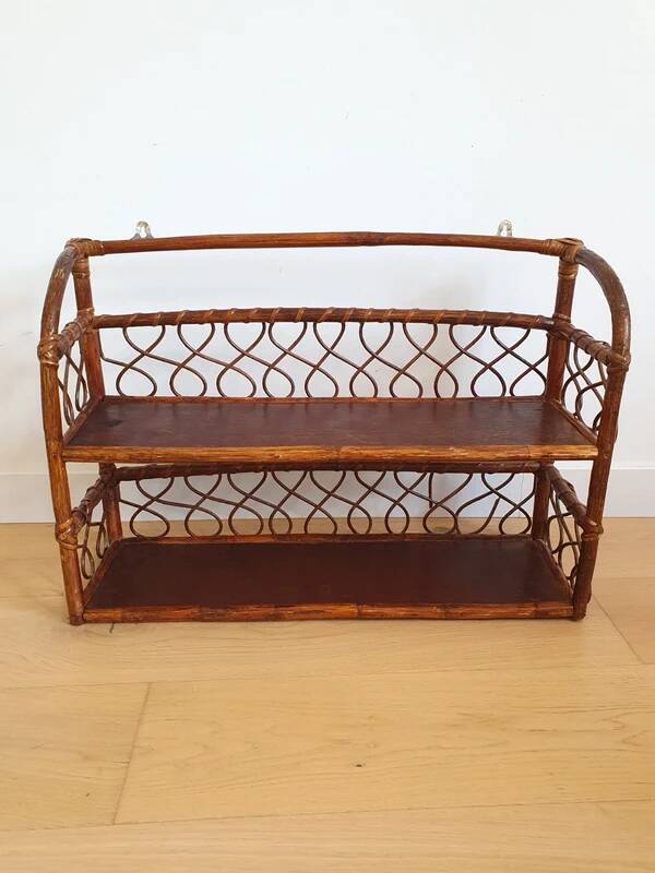 Vintage rattan shelf