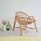 Rattan basket chair, 1960s