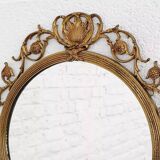 Miroir rond style médaillon en laiton
