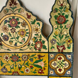 Antique wooden painted frame with flower motifs   88 cm x 47 cm