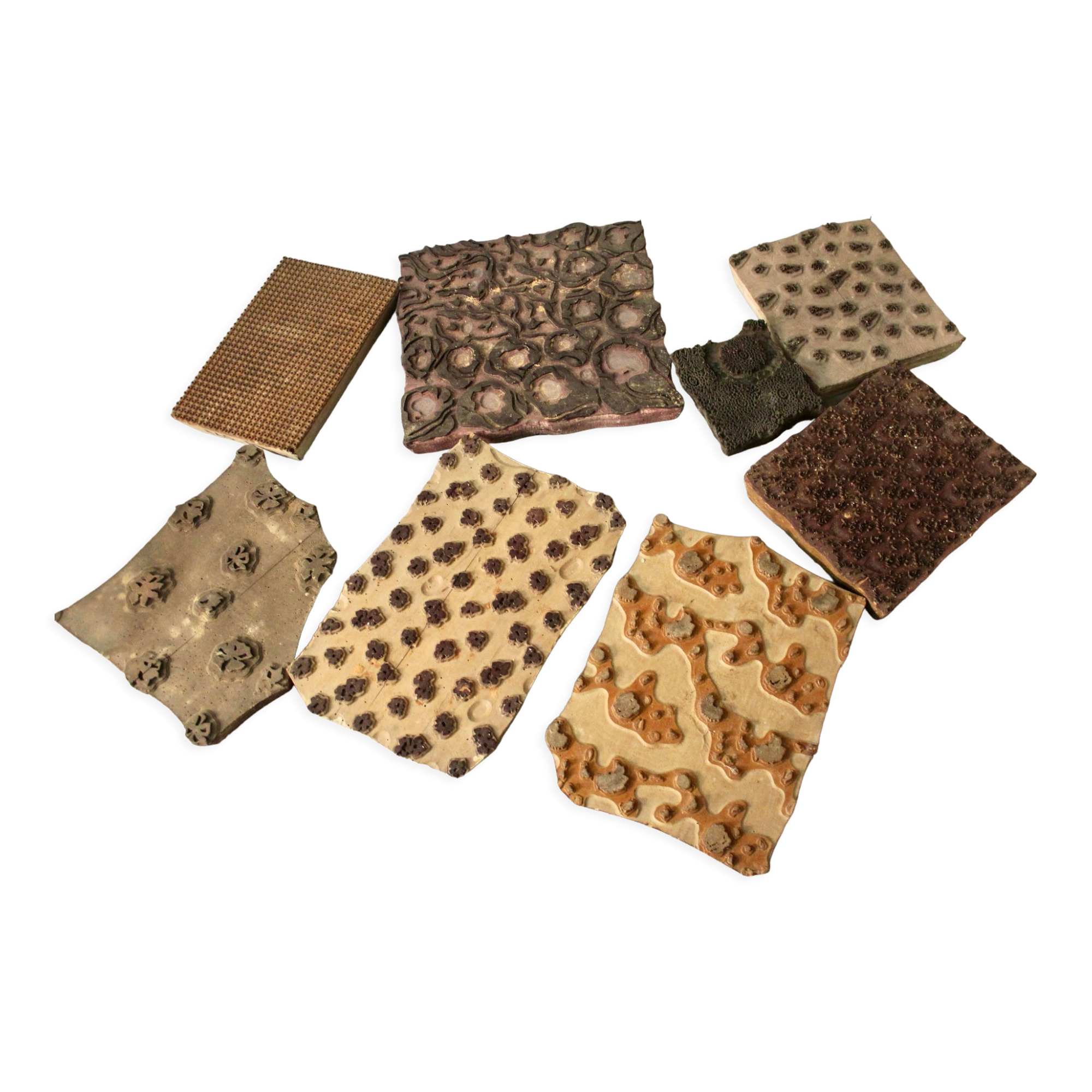 Set of 8 printing plates XIXth