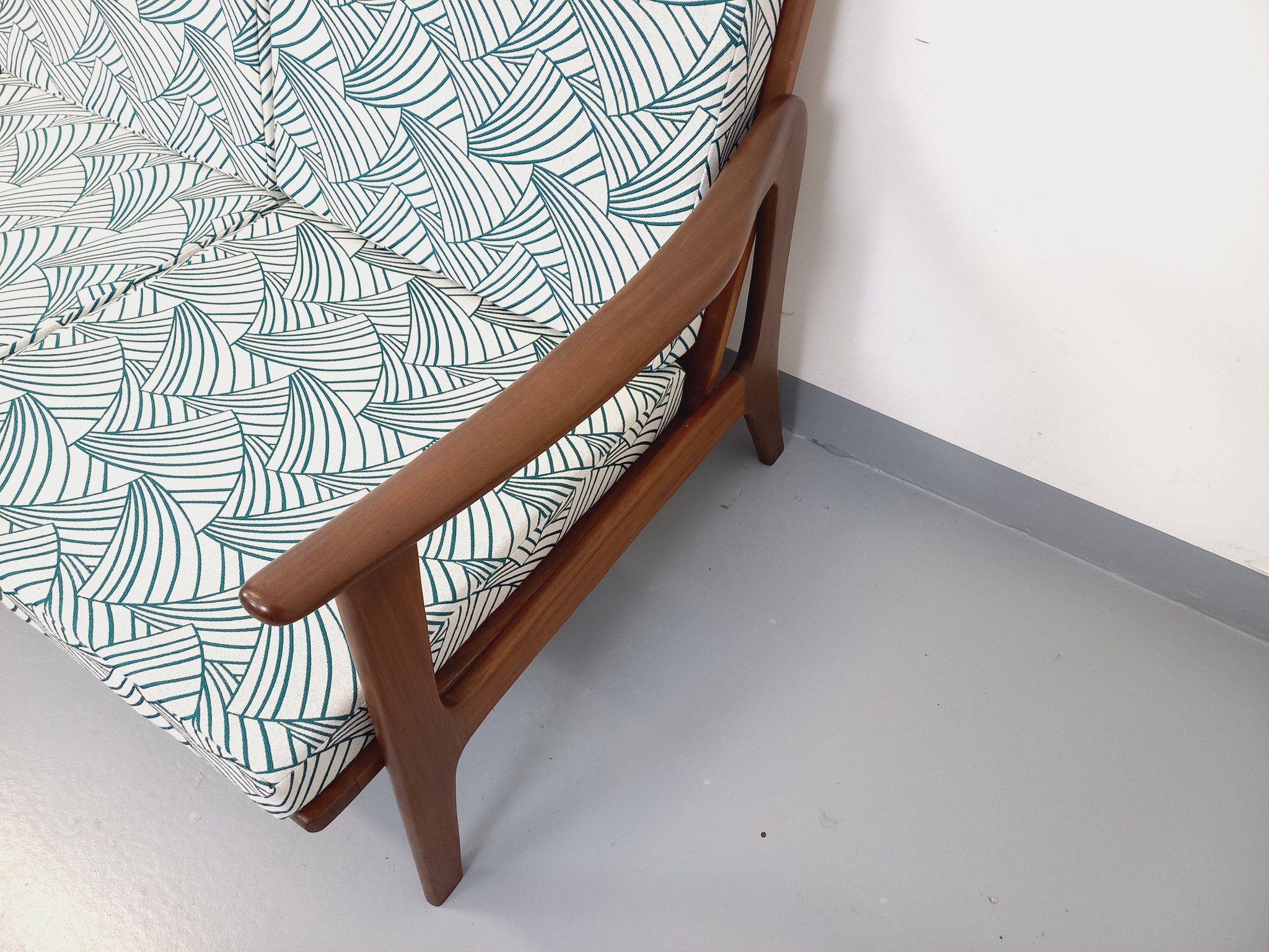 Scandinavian 3-seater sofa bench by Arne Wahl Iversen for Komfort in teak