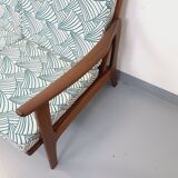 Banquette canapé 3 places scandinave Arne Wahl Iversen pour Komfort en teck