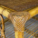 Vintage bamboo coffee table, Italy, 1970s