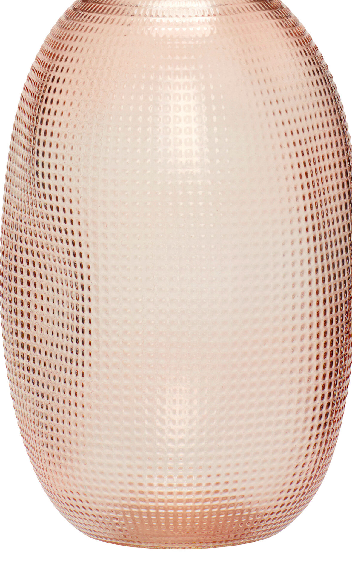 Vase en verre de forme ovoide rose pale 22cm